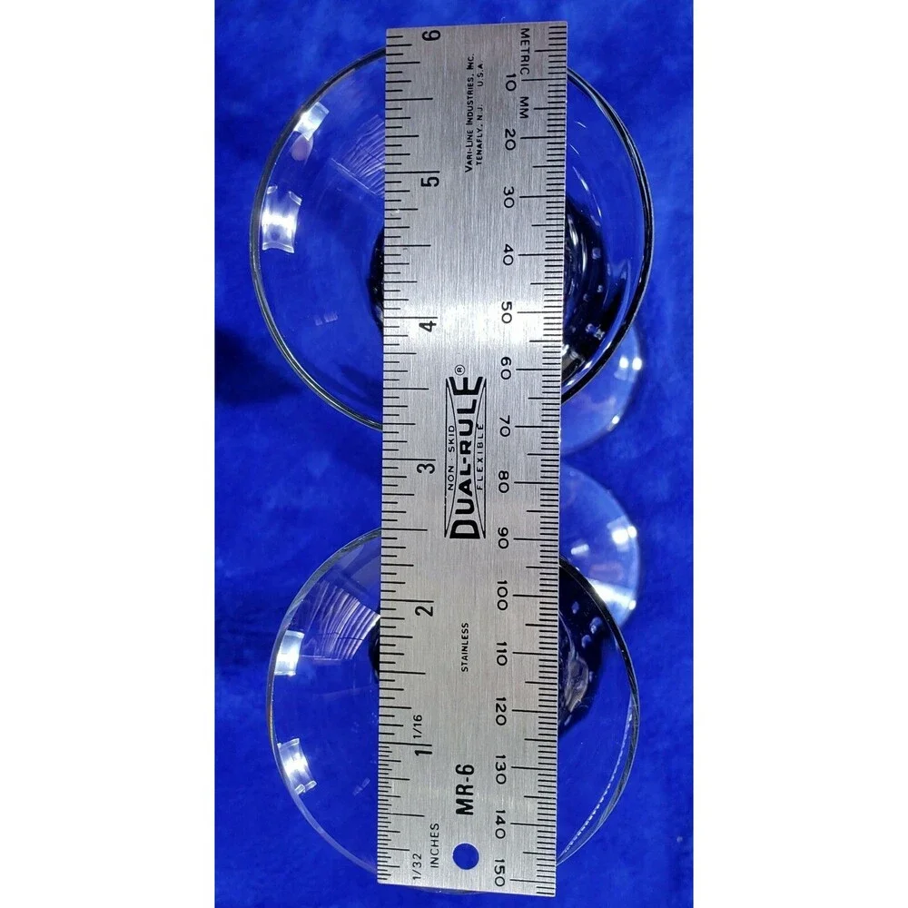 Beautiful Signed Clear Controlled Bubble Glass Trumpet Vase & Candle Holders
